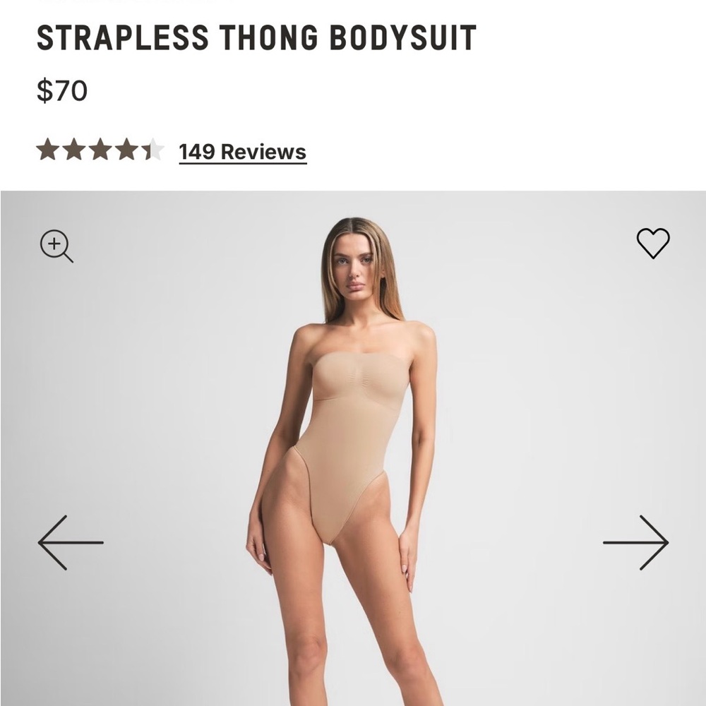 SKIMS Brand New Strapless Thong Bodysuit